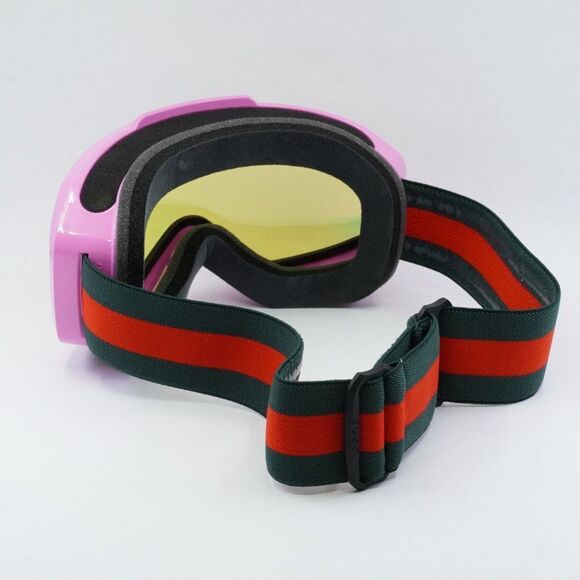 Gucci GG1210S 004 Sunglasses Ski Goggles Mask Pink Shield Frame, Yellow Lenses - Picture 13 of 14
